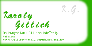 karoly gillich business card